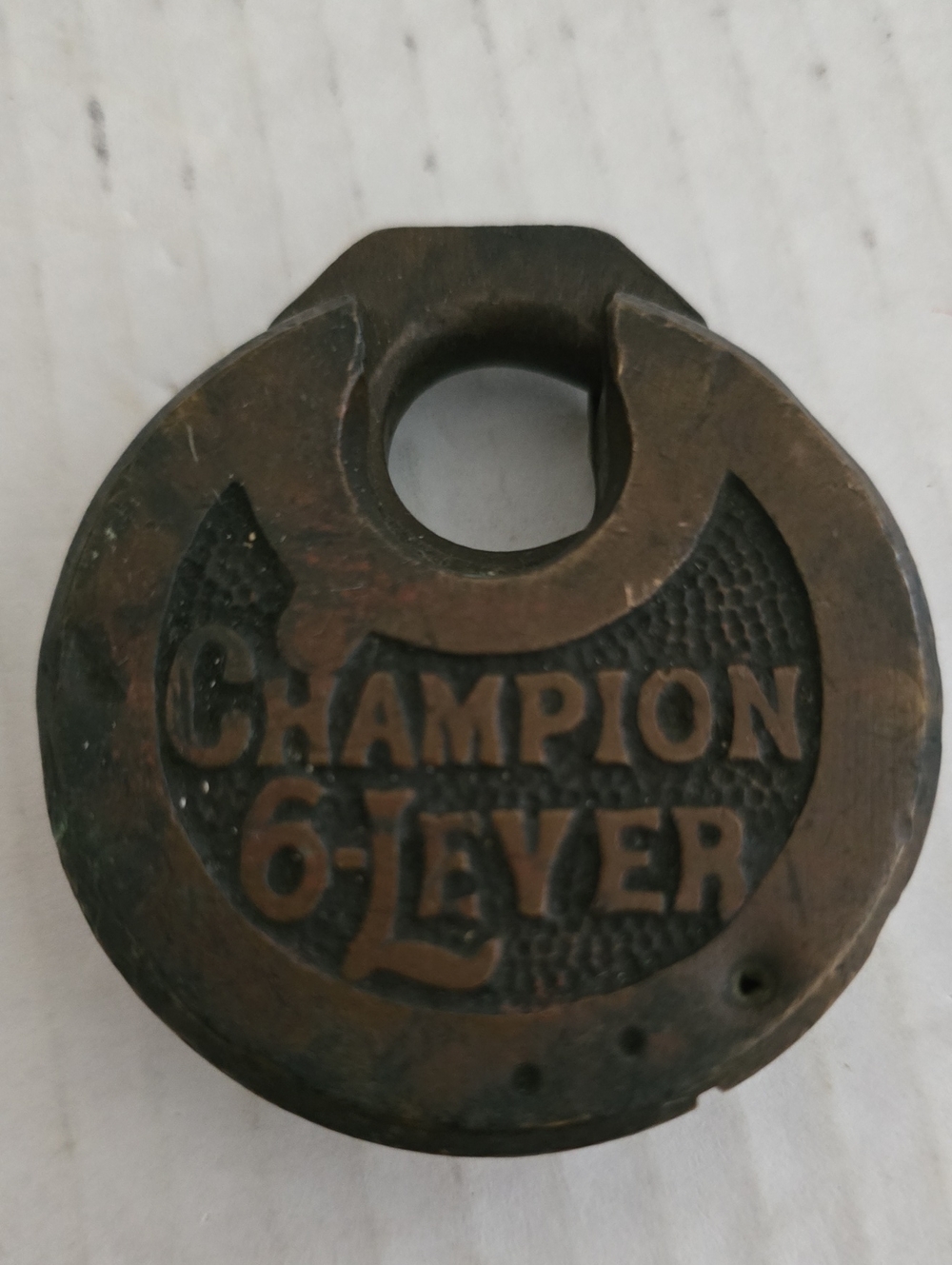 Vintage Antique CHAMPION 6 LEVER  Padlock